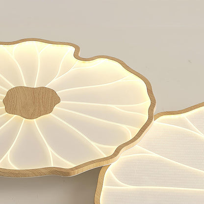 Plafondlamp met waterleliehoutnerfstructuur