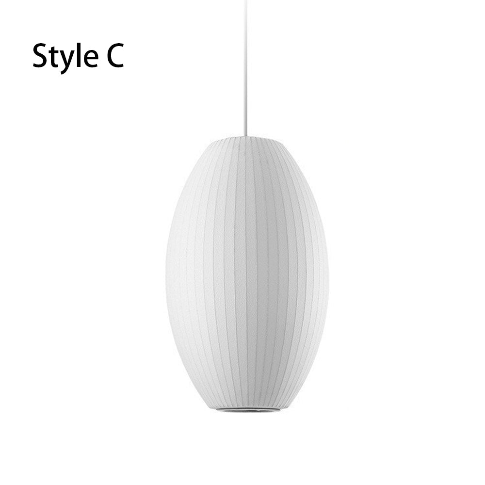 Hanglamp met geplooide zijden lampenkap