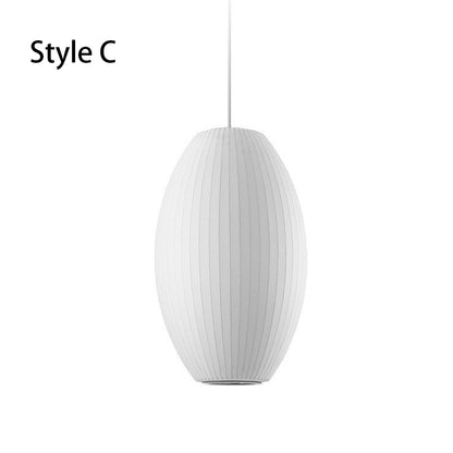 Hanglamp met geplooide zijden lampenkap