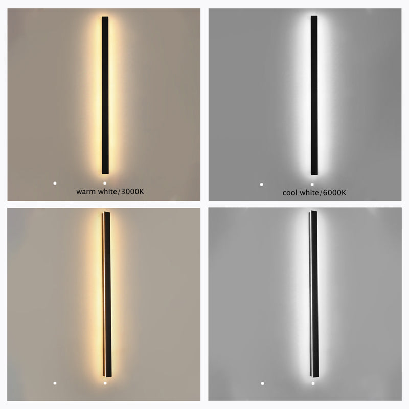 Veldrin minimalistische slanke zwarte metalen buitenwandlamp