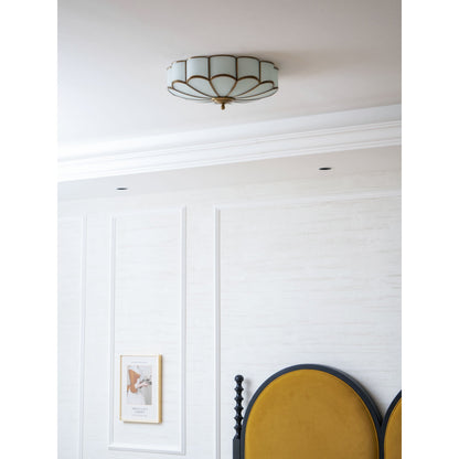 Plafondlamp van bloembladglas