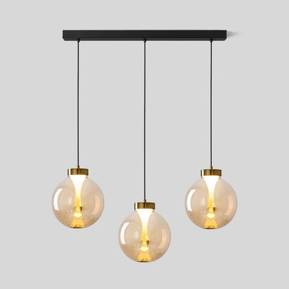 Hanglamp met bol van getint glas
