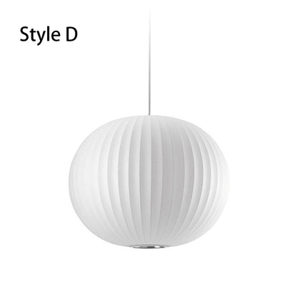 Hanglamp met geplooide zijden lampenkap