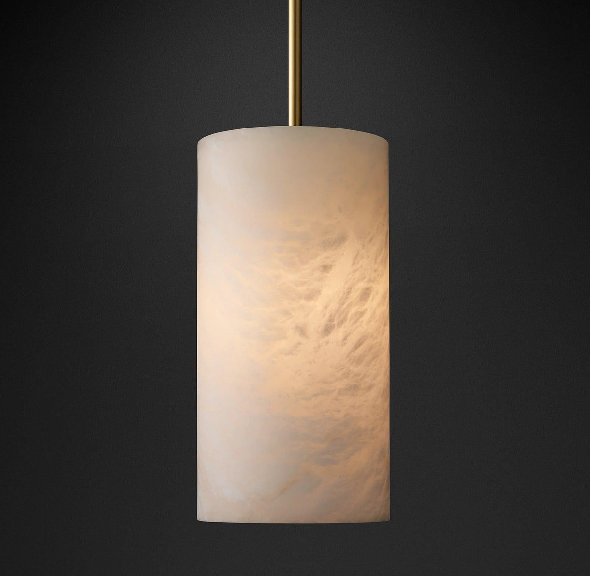 Alabasterkleurige hanglamp met zuilontwerp