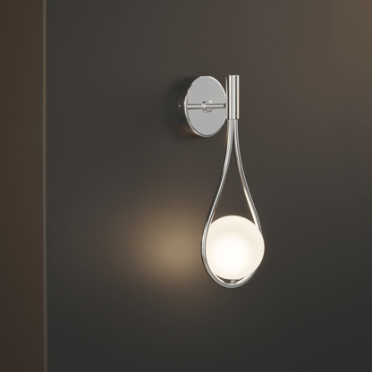 Orvenna Globe-wandlamp van ijzer in druppelvorm