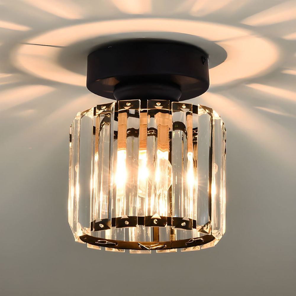 Orvella minimalistische kristallen plafondlamp voor directe montage
