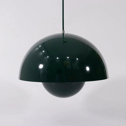 Metalen hanglamp met twee koepels