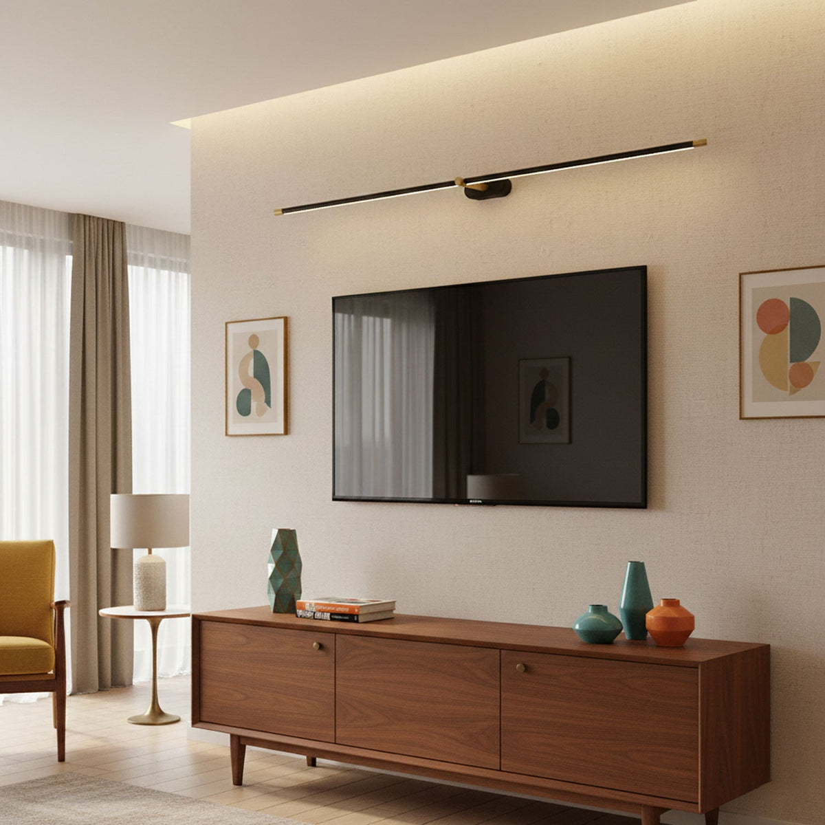 Draadloze lineaire ledwandlamp