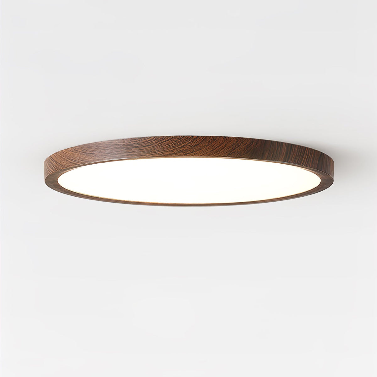 Slanke plafondlamp van walnoot met vlakke montage
