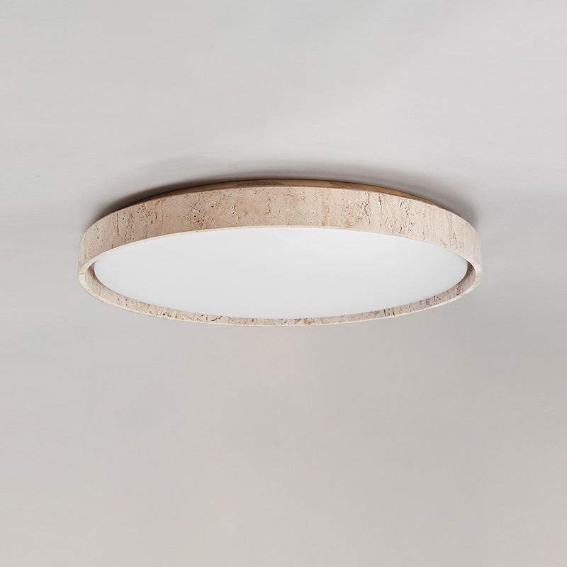 Plafondlamp met schijf van walnootkleurig travertijn