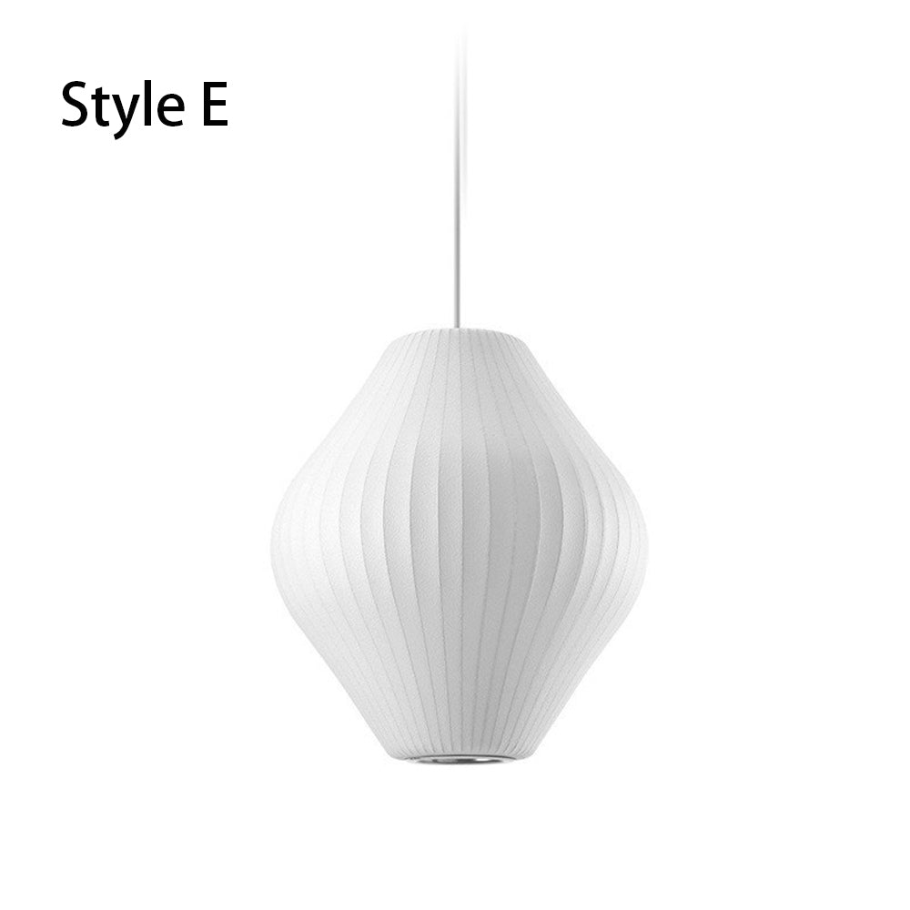 Hanglamp met geplooide zijden lampenkap