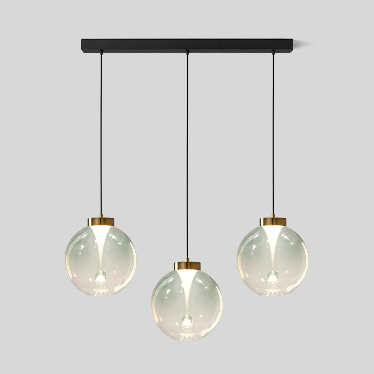 Hanglamp met bol van getint glas