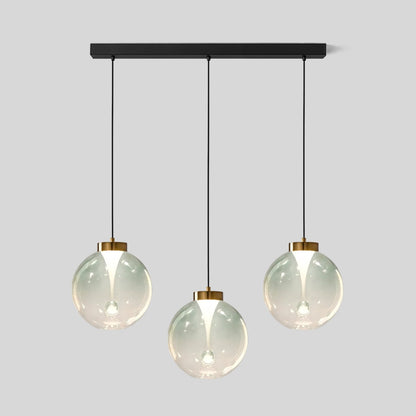 Hanglamp met bol van getint glas
