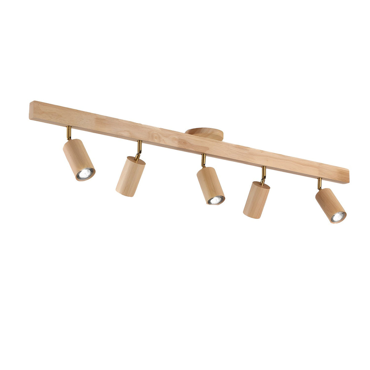 Houten rail met spotjes