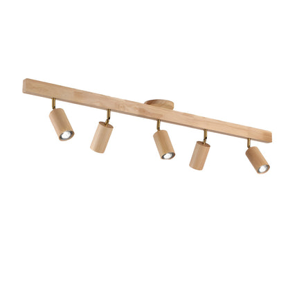 Houten rail met spotjes