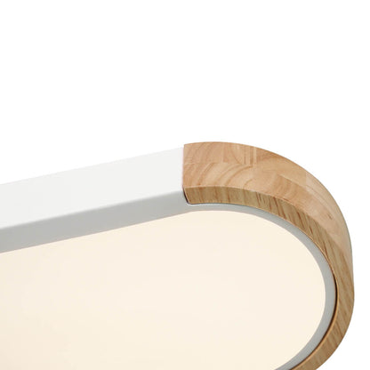 Ovalyn minimalistische ovale houten led-plafondlamp