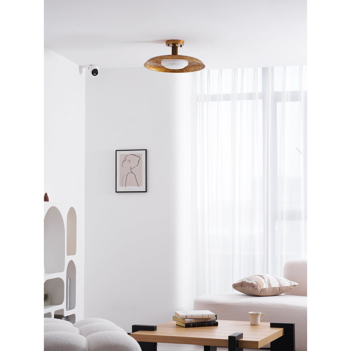 Brede ronde plafondlamp.flush