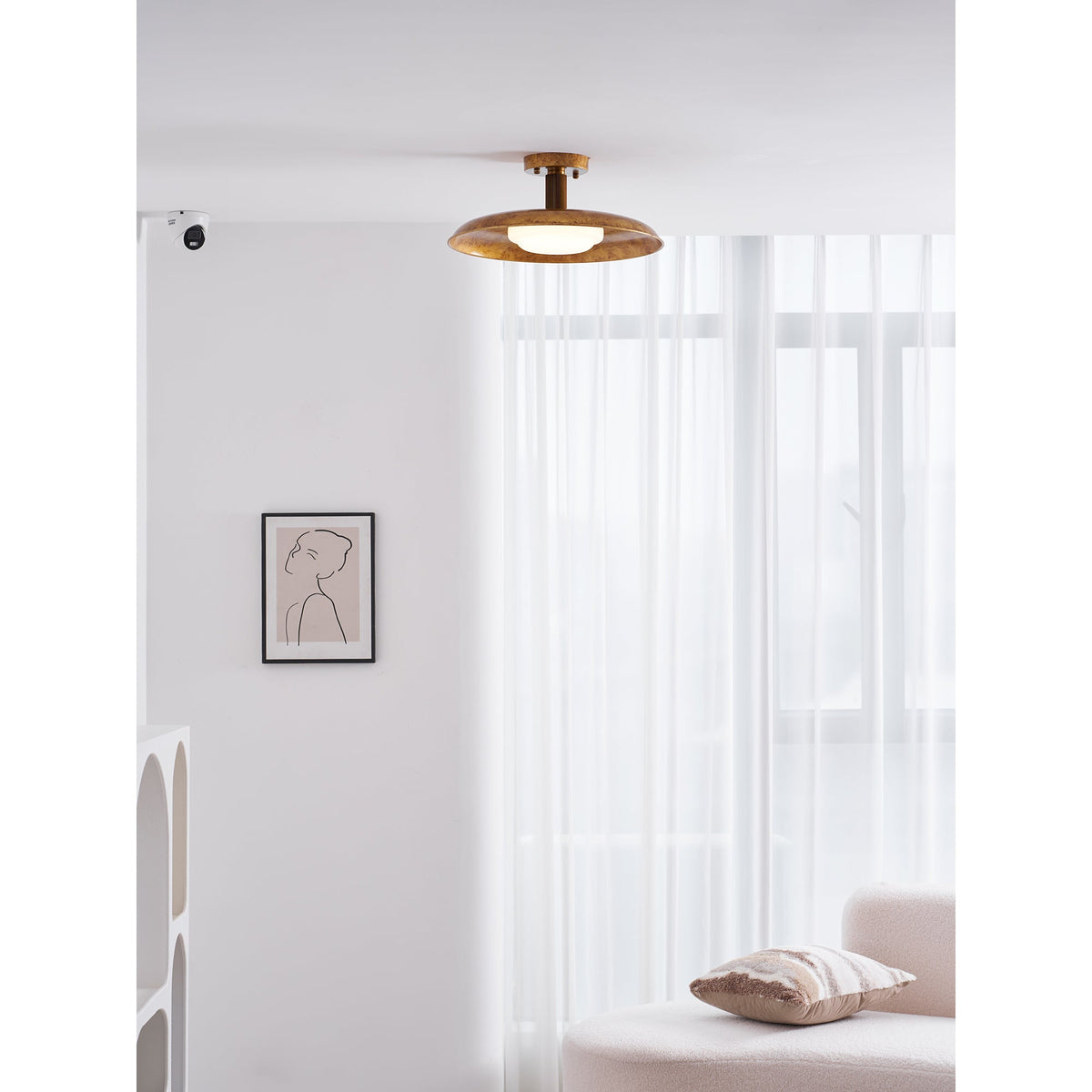 Brede ronde plafondlamp.flush