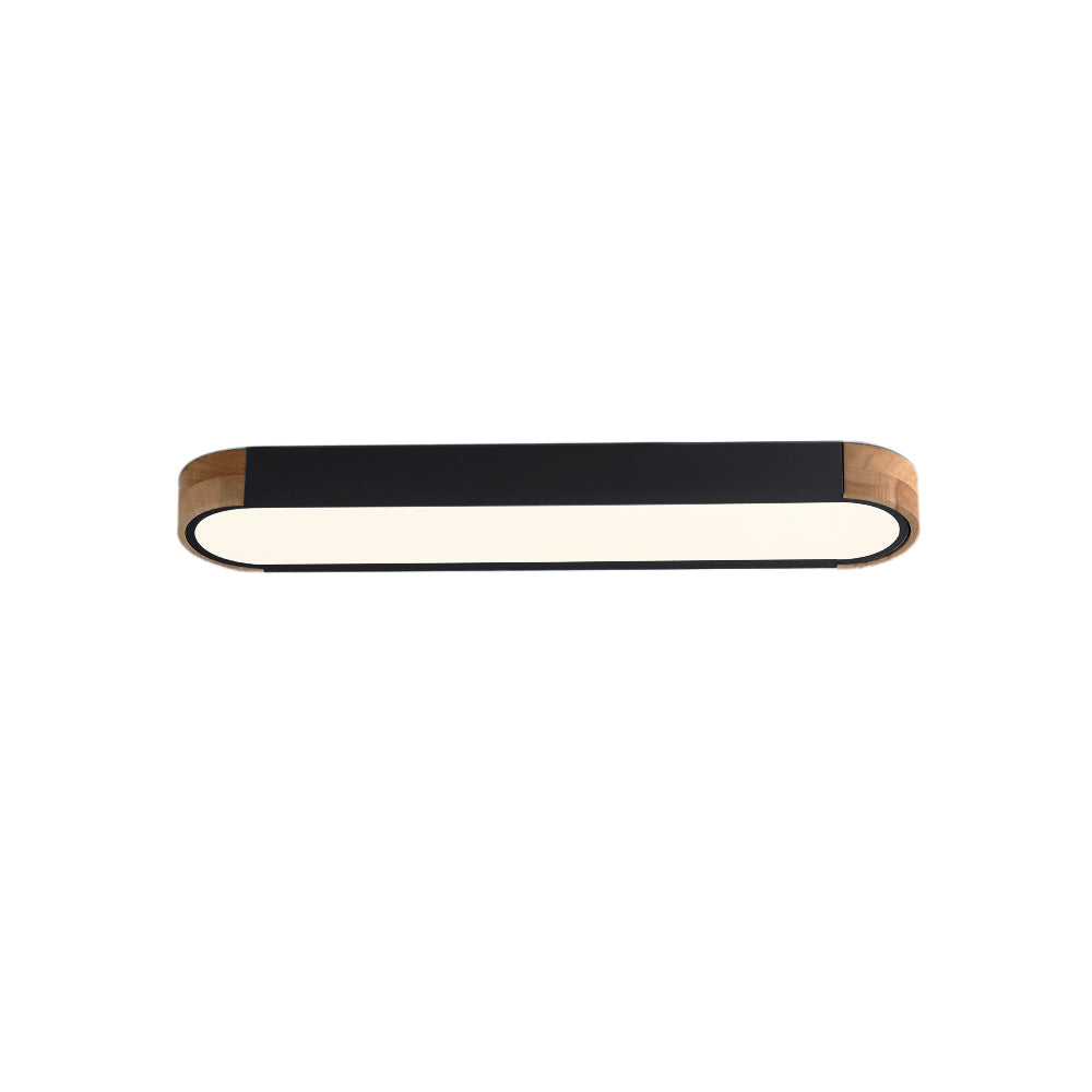 Ovalyn minimalistische ovale houten led-plafondlamp