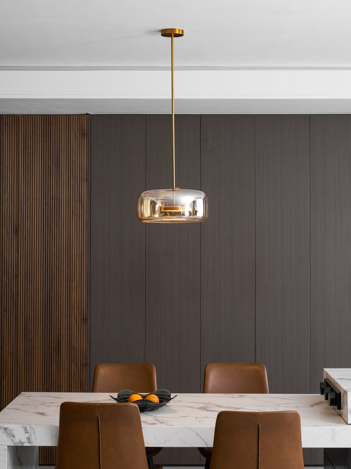 Handgeblazen glazen koepelhanglamp
