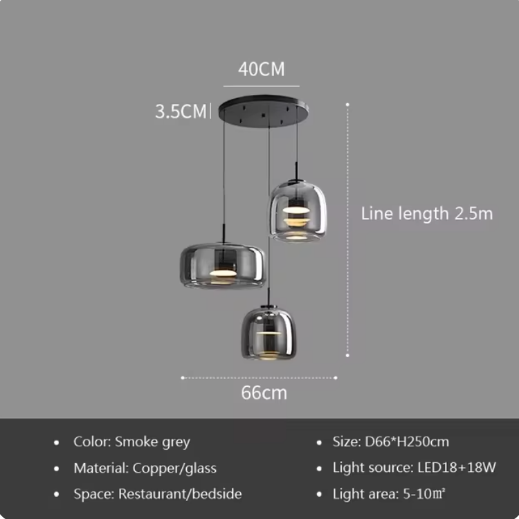 Lumira Nordic hanglamp van getint glas