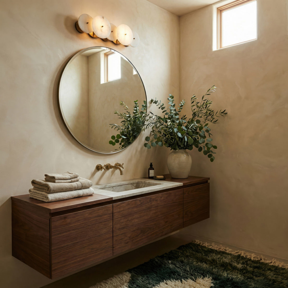 Lunavey moderne albasten schijf-wandlamp