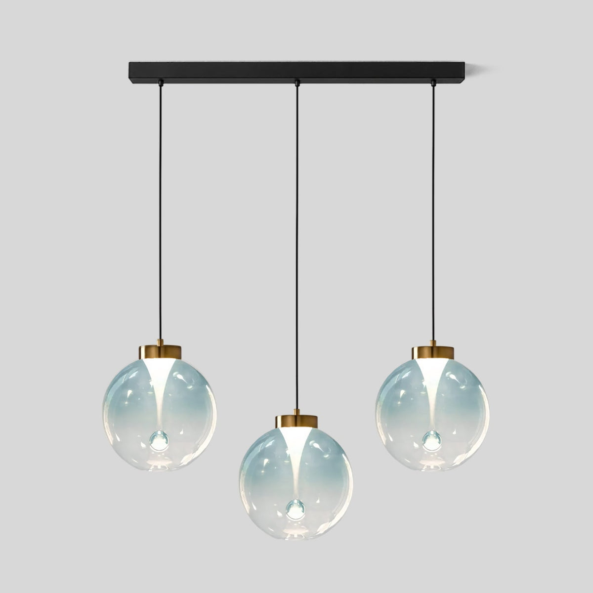 Hanglamp met bol van getint glas
