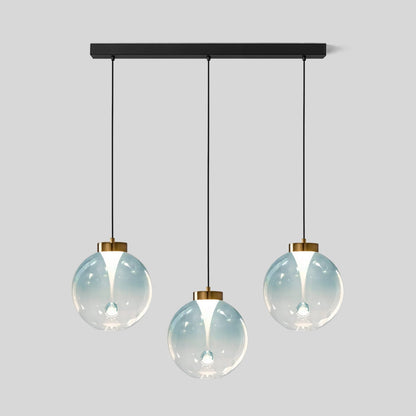 Hanglamp met bol van getint glas
