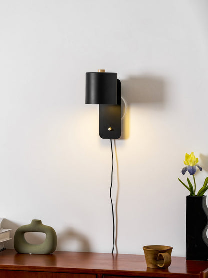 Draaibare cilinderwandlamp met stekker