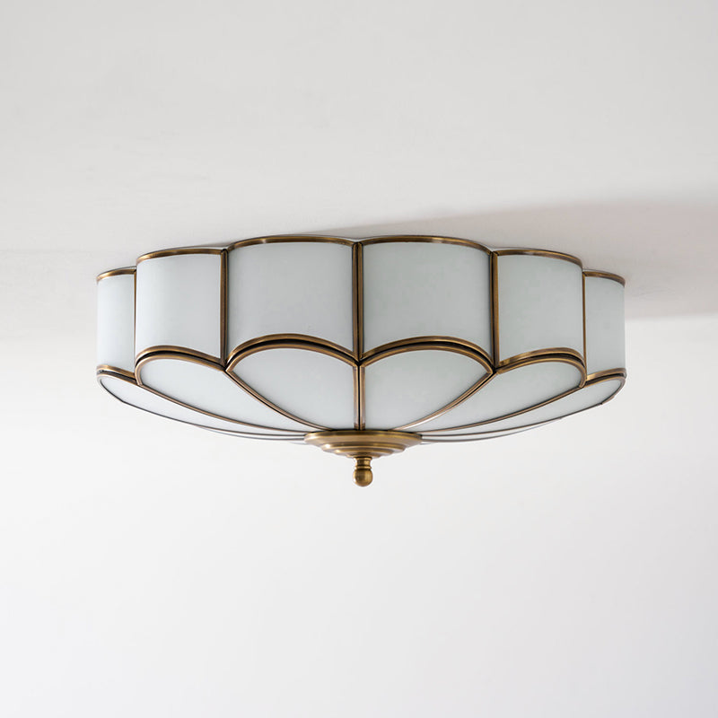 Plafondlamp van bloembladglas