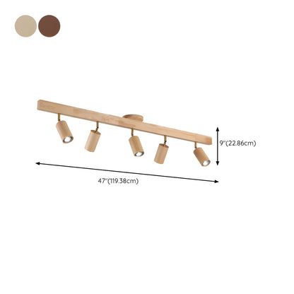 Houten rail met spotjes