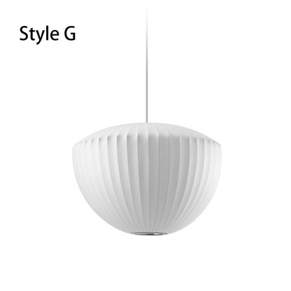 Hanglamp met geplooide zijden lampenkap