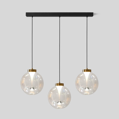 Hanglamp met bol van getint glas