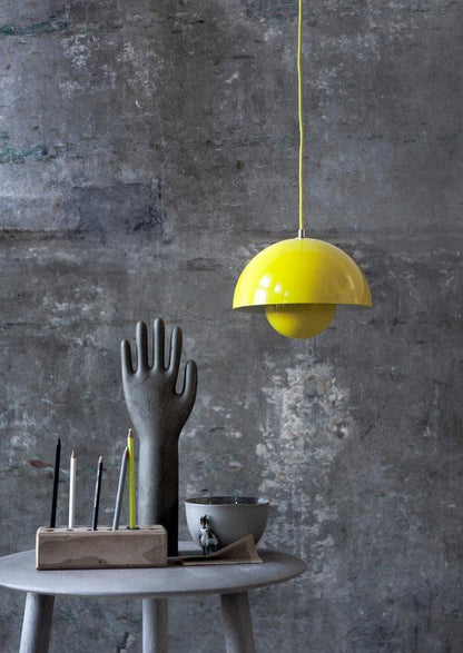Metalen hanglamp met twee koepels