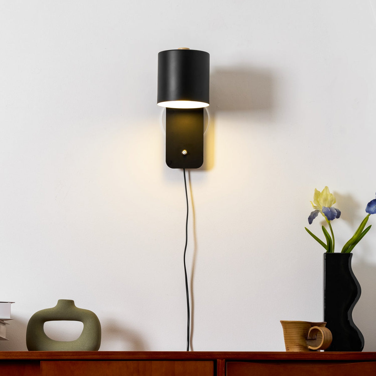 Draaibare cilinderwandlamp met stekker