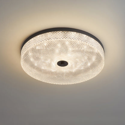 Gefacetteerde plafondlamp met acrylkap in trommelvorm