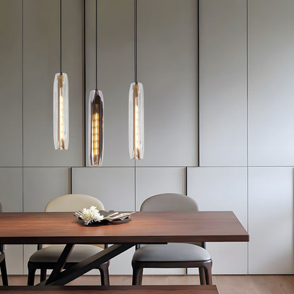 Messingkleurige hanglamp met kristallen staafjes
