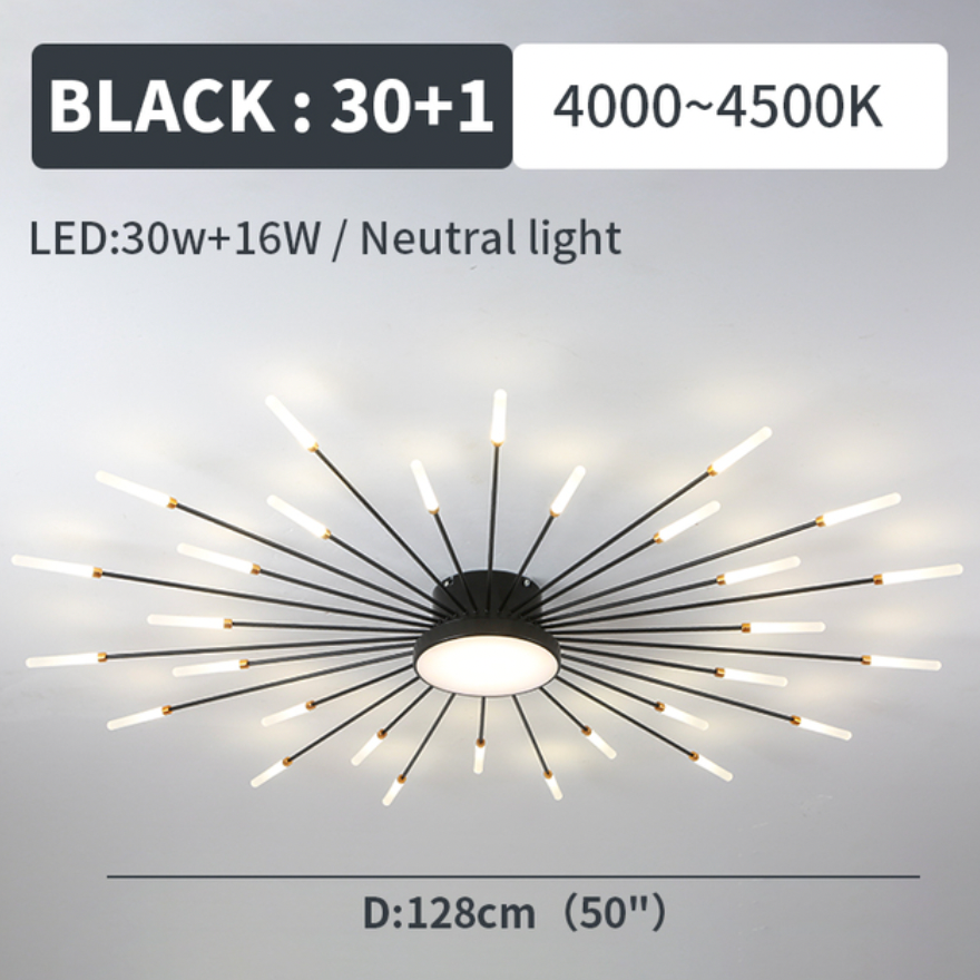 Pyrenna Starburst metalen plafondlamp met vuurwerkdesign