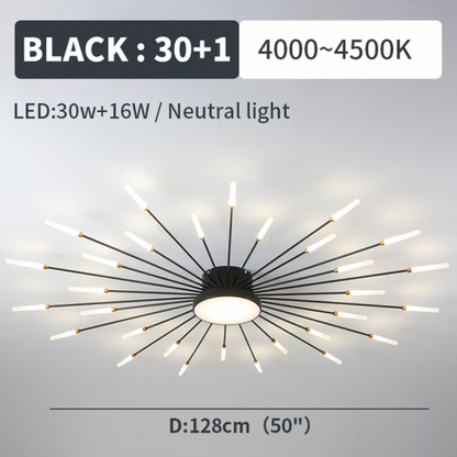 Pyrenna Starburst metalen plafondlamp met vuurwerkdesign