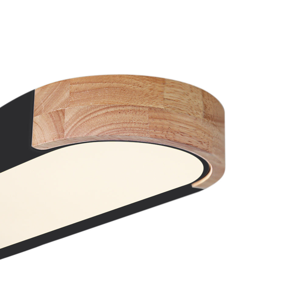 Ovalyn minimalistische ovale houten led-plafondlamp