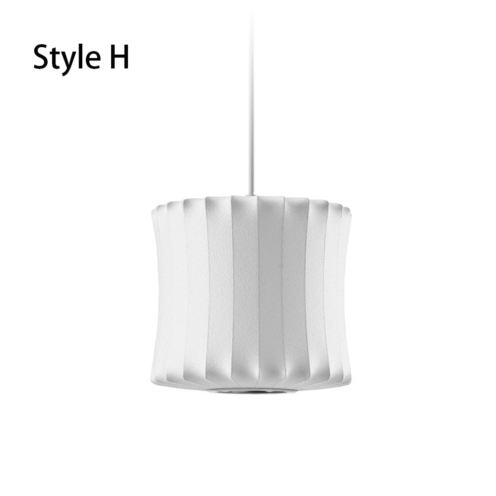 Hanglamp met geplooide zijden lampenkap