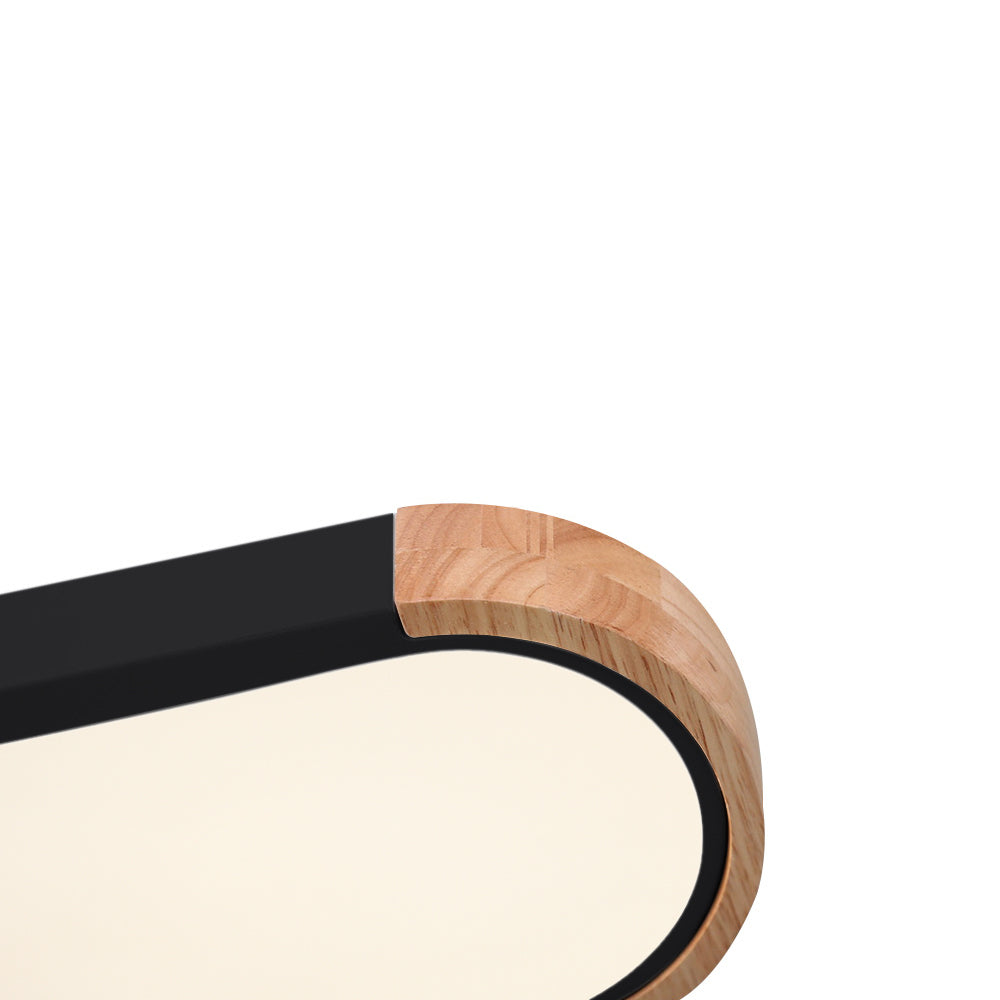 Ovalyn minimalistische ovale houten led-plafondlamp