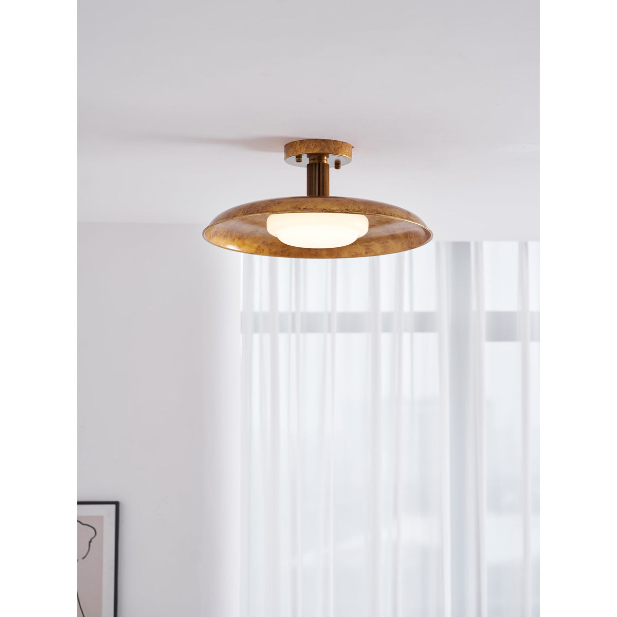 Brede ronde plafondlamp.flush