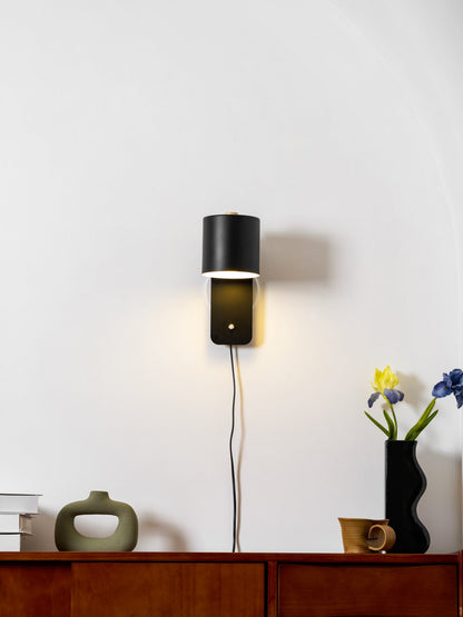 Draaibare cilinderwandlamp met stekker