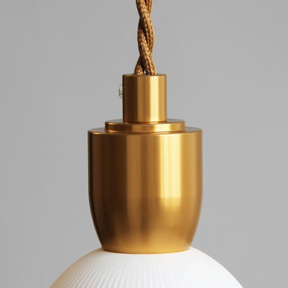 Geribde keramische koperen hanglamp