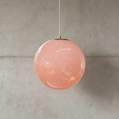 Hanglamp met gedraaide glazen bol
