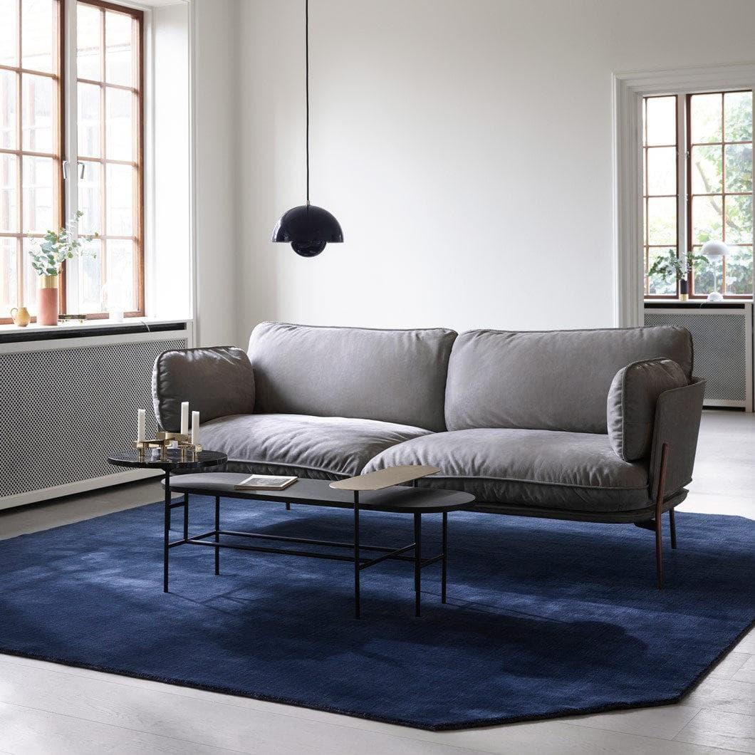 Metalen hanglamp met twee koepels