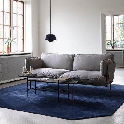Metalen hanglamp met twee koepels