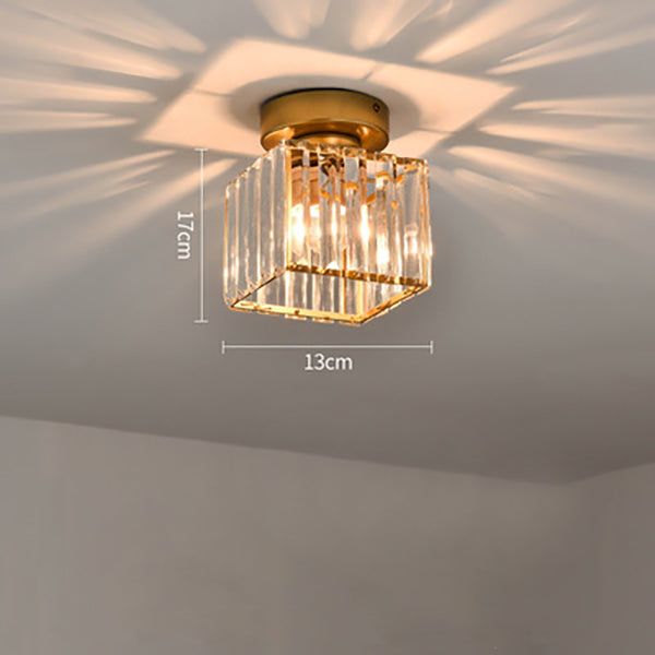 Orvella minimalistische kristallen plafondlamp voor directe montage