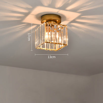 Orvella minimalistische kristallen plafondlamp voor directe montage